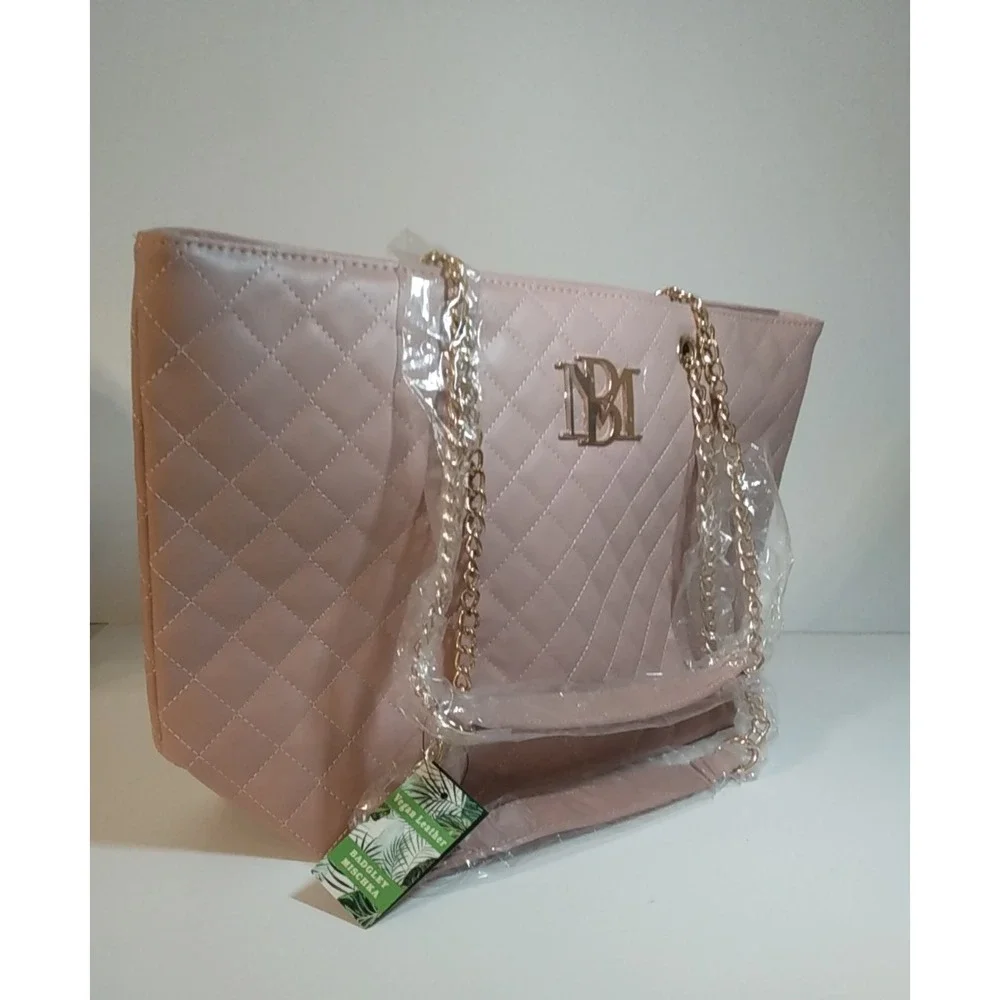 Badgley Mischka BMH-108 Blush Pink Quilted Chain Strap Bag Tote NWT MSRP $129